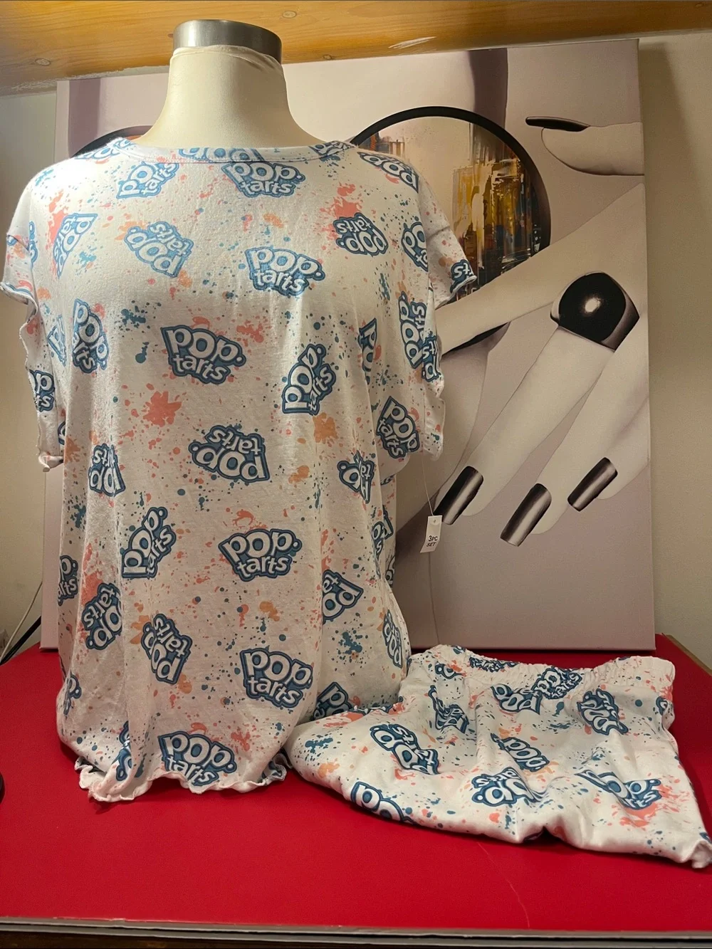 Pop-Tarts kid White Graphic Short Sleeve Pajama Tee